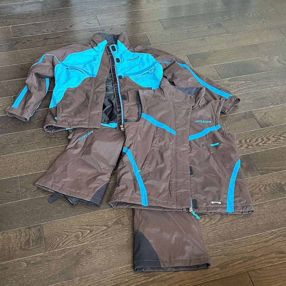 Spyder Teal and Brown Ski Jacket